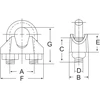 Constrabo 20 x vielinių lynų spaustuvai, din 741, dydis 3 mm, cinkuoto plieno spaustuvas, lynų spaustuvas, lanko formos plieniniam lynui, virvei, vielai, vieliniam lynui, vielinio lyno spaustuvas, vielinių lynų spaustuvai, lynų spaustuvai