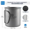 Cook'n'escape titan 300 ml kempingo puodelis, skirtas maisto gaminimui ant atviros ugnies, su sulankstomomis rankenėlėmis, skirtas iškyloms gamtoje ir žygiams