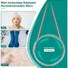 Coopay nerūdijančio plieno apskritų virbalų rinkinys, 9 vnt. su virbalų matuokliu, 60 cm metaliniai virbalai 2.0-6.0 mm skirti megztiniams, šalikams, pledams ar dideliems projektams