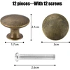 Coptiner, 12 vnt., vintažinės spintelių rankenėlės, 30 mm stalčių rankenėlės, baldų rankenėlės, stalčių rankenos, antikvarinės žalvario virtuvės rankenos, apvalios baldų durų rankenėlės komodai