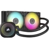 Corsair Icue Link Titan 240 Rx Rgb skystinis Cpu aušintuvas - 240mm Aio - 2x Rx120 Rgb ventiliatoriai komplekte - tinka Intel Lga 1851/1700, Amd Am5/am4 - su Icue Link sistemos mazgu - juodas