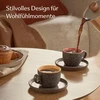 Cosumy espresso puodelių su lėkštutėmis rinkinys, 4 vnt. - 90 ml keramika, dekoratyvinis akmens masės indas su rankų darbo reaktyvine glazūra - ilgai išlaiko šilumą (spalvingas)