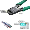 Covvy 12 in 1 cat5 cat6 kabelių testerio priežiūros įrankių rinkinys rj45 kabelių užspaudėjas, 8p8c rj45 kištukas, kabelių testeris, atsuktuvas, laidų nuėmimo įrankių rinkinys