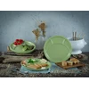 Creatable, 22985 serijos universalios fondiu lėkštės, žalios, 4 dalių indų rinkinys 4 asmenims, fondiu lėkštės pagamintos iš porceliano, galima plauti indaplovėje ir naudoti mikrobangų krosnelėje, pagaminta Europoje