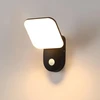 Crfasibe led lauko sieninis šviestuvas, 12 w sieninė lempa, lauko vidaus vandeniui atsparus ip65, lauko sieninis šviestuvas su judesio davikliu garažui, sodui, prieškambariui, svetainei (juodas)