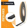 Crinston ® lipni sandarinimo juosta durims ir langams, 20 x 10 mm, 2 ritiniai po 4 m, iš viso 8 m, Epdm korėta guma, garso izoliacija, vandeniui atsparus guminis sandariklis, sandarinimo juosta, juoda