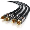 Csl-computer Rca garso kabelis, 1m, 2x Rca į 2x Rca, metalinis kištukas
