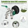 Ctdmj ibc išleidimo čiaupas, 1000l vandens bako čiaupas, ibc bako išleidimo čiaupas 1/2 colio su snapelio prailginimu s60 x 6 stambus sriegis, ibc konteinerio jungties adapteris vandens bakui (žalias)