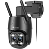 Ctronics 2.5k 4mp 6x Hibridinis Priartinimas Lauko Stebėjimo Kamera Wifi 2.4/5ghz, Ip Lauko Kamera su Automatiniu Priartinimo Sekimu, Dvigubas Objektyvas, Žmonių Aptikimas 355° 90° Spalvotas Naktinis Matymas Dvipusis Garsas Pc