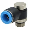 CTS Kampinė pneumatinė jungtis, kištukas, žarna 10mm, jungtis 1/4"