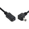 Cy 480mbps mini usb 5 kontaktų kištukas į mini usb 5 kontaktų lizdą prailginimo kabelis 90 laipsnių kampu žemyn 20cm
