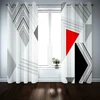 Daesar užuolaidos su žiedais svetainei modernios pilkos baltos raudonos juodos geometrinės 3d užuolaidos langų vaikų kambariui 214 x 214 cm miegamojo užuolaidos nepermatomas 2 vnt. rinkinys