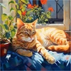 Daisen Art Skaičius Katė Piešimas suaugusiems Gyvūnai „pasidaryk pats“ Akriliniai dažai suaugusiems Pradedantiesiems Skaičiai Linksmas piešimas 40x40cm