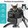 Daistern šuns dviračio krepšelis iki 4kg su vairo adapteriu, kurio skersmuo 80 mm, šuns krepšelis dviračiui, priekinė kuprinė, krepšys ant peties, automobilinė kėdutė su keliais tinklelio langais, vandeniui atspari sėdynės pagalvėlė, tinkamas