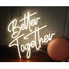 Dakabuka Better Together šiltai baltos spalvos led neoninės vestuvių dekoracijos nuotakoms, sienų dekoracijos, sužadėtuvėms, jubiliejams, su reguliuojamu jungikliu, 5v, maitinamas usb (33 x 30 cm)