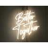 Dakabuka Better Together šiltai baltos spalvos led neoninės vestuvių dekoracijos nuotakoms, sienų dekoracijos, sužadėtuvėms, jubiliejams, su reguliuojamu jungikliu, 5v, maitinamas usb (33 x 30 cm)