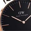 Daniel Wellington Classic Cornwall, juodas/rožinio aukso laikrodis, 40 mm, nato, vyrams
