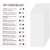 Darbo lentelė suaugusiems, nešiojama darbų sąrašo lentelė namų kelionių planavimo priminimui kasdieniams reikalams su 10 keičiamų popieriaus lapų (rv Checklist)