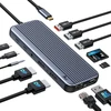 Daugiafunkcinė Usb šakotuvas su trimis ekranais, 12-in-1 Usb C doko stotis su 8k Hdmi, dvigubu Dp, 2 x Usb 3.1 10gbps, Usb 2.0, 100w Pd, Ethernet, Sd/tf kortelių skaitytuvu, skirtas Lenovo/dell/hp