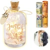Dawris led butelio šviestuvas vestuvių dovanos jauniesiems unikali vestuvių dovana pinigų dėžutė vestuvių pinigų dovana personalizuotos pinigų dovanos vestuvėms (just Married)