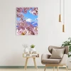 Dcidbei "pasidaryk pats" deimantinė tapyba vyšnių žiedai japonija 40 x 50 cm - 5d deimantinė tapyba pagal skaičius gėlės peizažas - didelis kryželiu siuvinėtas kalnų fuji paveikslas su deimantais