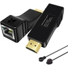 Ddmall Hdmi ilgintuvas per vieną cat5e/cat6/cat7 kabelį su nuotoliniu ir valdymu, 100 m, full hd 1080p, maitinamas usb, lengvas montavimas, be uždelsimo, hdmi siųstuvo imtuvo rinkinys, he-20ir