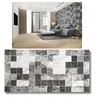 Deccart dekoratyvinė sienų plokštė pcv pilkas marble 3d juodai pilkos plytelės