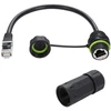 Default Rj45 Ip68 Vandeniui Atsparus Jungiklis Cat6 Ethernet Kabelio Jungtis