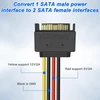 Default Sata 15-pin Y Daliklis Kabelis, 18awg, 20cm (2 vnt.)