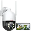 Dekco 2k lauko wifi stebėjimo kamera, 350°/90° pasukama wifi kamera laukui, 3mp wifi kamera su automatiniu sekimu, 30 m naktinis matymas spalvotai, 2 krypčių audio, ip66