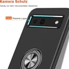 Dėklas Google Pixel 7a su 360° žiedu, juodas