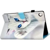 Dėklas Lenovo Tab M10 3rd Gen 10.1" su stoveliu ir automatinio miego/žadinimo funkcija, baltas katinas