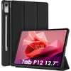 Dėklas Lenovo Tab P12 12.7" su stoveliu ir auto miego/žadinimo funkcija, juodas