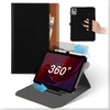 Dėklas planšetiniam kompiuteriui Lenovo Tab M11/k11 11 colių 2024, 360° pasukamas nuimamas stovas odinis dėklas su rašiklio laikikliu, smūgiams atsparus automobilinis miego/būdravimo apsauginis dėklas su kišene, skirtas Tab M11 2023, juodai rudas
