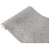 Dekoratyvinė geometrinė plėvelė baldams, stalui, lentynoms, pilka matinė, auksinės linijos