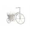 Dekoratyvinis metalinis baltas gėlynas dviračio formos - 35 cm