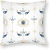 Dekoratyvinis pagalvėlės užvalkalas Turkish Mėlyna Evil Eye, 1 vnt., 40 x 40 cm, minkštas poliesterinis kvadratas svetainei, sofai, lovai