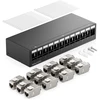 Deleycon 12 portų patch panelio rinkinys, patch panelio paskirstymo skydelis 1 U + 12x Rj45 keystone lizdo modulis Stp Cat6a, suderinamas su instaliaciniu kabeliu Cat6 Cat6a Cat7 tinklo kabeliu Ethernet Lan Dsl - juodas