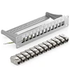 Deleycon 12 prievadų patch panelis, rinkinys, modulinis 1 U 10 colių stovo montavimas + 12x Rj45 keystone modulis Cat6a, suderinamas su Cat5 Cat6 Cat7 Lan tinklo kabelio montavimo kabeliu, pilkas
