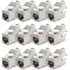 Deleycon 12x Cat 8 keystone lizdo modulis, tinklo kabelis, idealus Cat8 Cat7 Cat7a instaliaciniam kabeliui, Stp ekranavimas, Rj45 lizdas, tinklo patch panelis, keystone laikiklio prailginimas