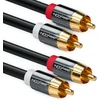 Deleycon 1m cinch kabelis stereo audio cinch rca kabelis 2x cinch kištukai į 2x cinch kištukus hifi sistemos hifi imtuvai namų kinas blu ray grotuvai - juodas