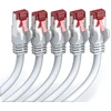 Deleycon 5 x 1 m Cat6 Patch kabelis S/ftp Pimf ekranavimas Cat-6 Rj45 tinklo kabelis Ethernet kabelis Lan Dsl jungiklis maršrutizatorius modemas prieigos taškas Patch Panels – balta