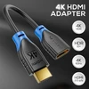 Deleycon hdmi prailginimo laidas, skirtas tv stick – hdmi adapterio kabelis, skirtas roku chromecast transliacijai – 4k 60hz hdr10+ televizoriui, monitoriui, projektoriui, nešiojamam kompiuteriui, pc 10 cm trumpas – juodas mėlynas