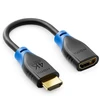 Deleycon hdmi prailginimo laidas, skirtas tv stick – hdmi adapterio kabelis, skirtas roku chromecast transliacijai – 4k 60hz hdr10+ televizoriui, monitoriui, projektoriui, nešiojamam kompiuteriui, pc 10 cm trumpas – juodas mėlynas