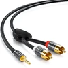 Deleycon Premium Hq stereo audio kabelio adapterio ilgiklis 0,5–5 metrai Cinch metalinis paauksuotas Klinke į Cinch - 12,5 m