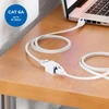 Deleycon Rj45 jungtis, 4 vnt. (10 Gbps) Lan kabelio ilgiklis, tinklo kabelio ethernet adapteris, suderinamas su Cat8, Cat7, Cat6, Cat5 patch kabeliu Lan Dsl Poe 2x Rj45 lizdas - baltas