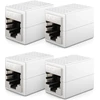 Deleycon Rj45 jungtis, 4 vnt. (10 Gbps) Lan kabelio ilgiklis, tinklo kabelio ethernet adapteris, suderinamas su Cat8, Cat7, Cat6, Cat5 patch kabeliu Lan Dsl Poe 2x Rj45 lizdas - baltas
