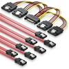 Deleycon Sata kabelių rinkinys 4x Sata Iii kabelis su tiesia jungtimi + maitinimo adapterio kabelis - Ssd Hdd kietasis diskas
