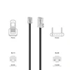 Deleycon telefono kabelis, Rj11 į Rj45 modulinis plokščias kabelis, Rj11 kištukas į Rj45 tinklo kištuką, telefono lizdas, modemas, maršrutizatorius, faksas, Isdn, Dsl, Vdsl, internetas, 15 m, juodas