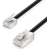 Deleycon telefono kabelis, Rj11 į Rj45 modulinis plokščias kabelis, Rj11 kištukas į Rj45 tinklo kištuką, telefono lizdas, modemas, maršrutizatorius, faksas, Isdn, Dsl, Vdsl, internetas, 15 m, juodas